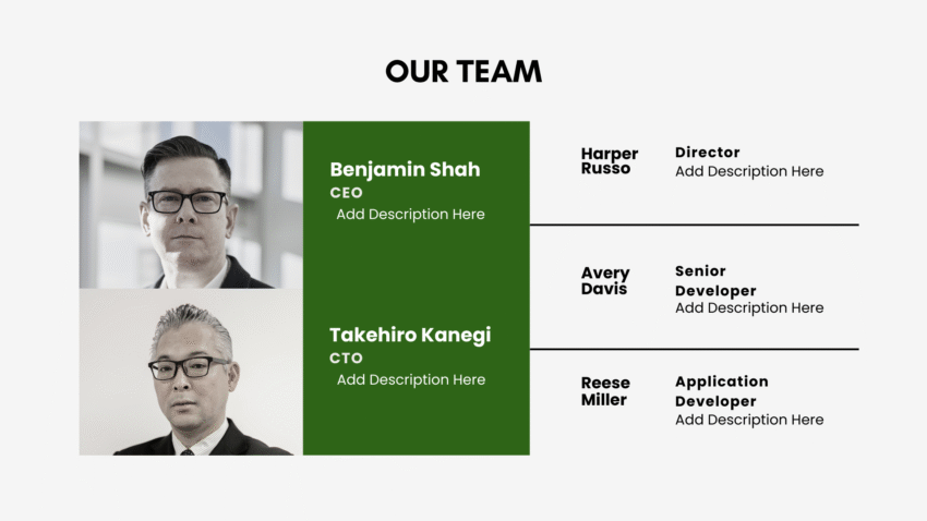 Nursery Garden Pitch Deck Template - Our Team