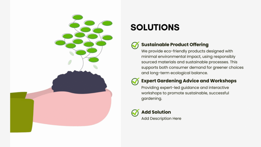 Nursery Garden Pitch Deck Template - Solutions