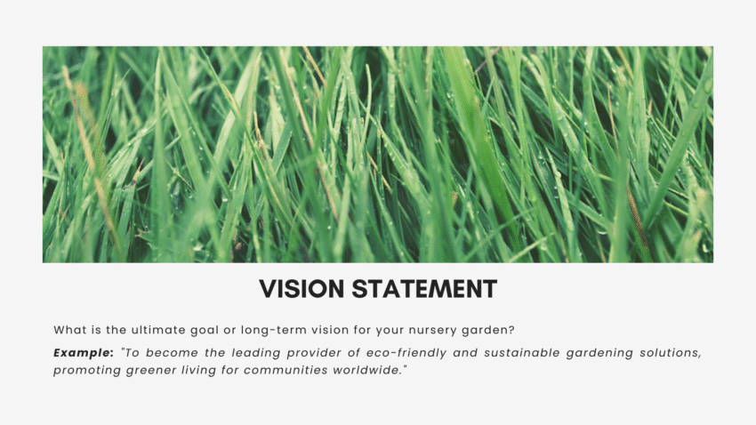 Nursery Garden Pitch Deck Template - Vision Statement