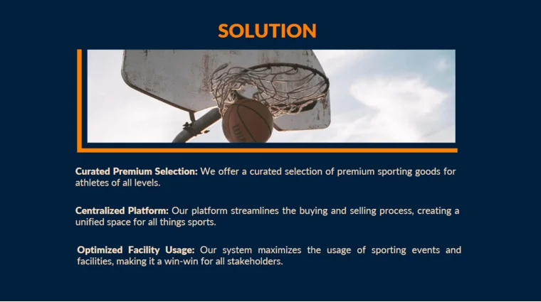 Sporting Goods Pitch Deck - Solution