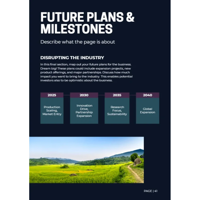 Agricultural Bioethanol Business Plan - Future Plans and Milestones