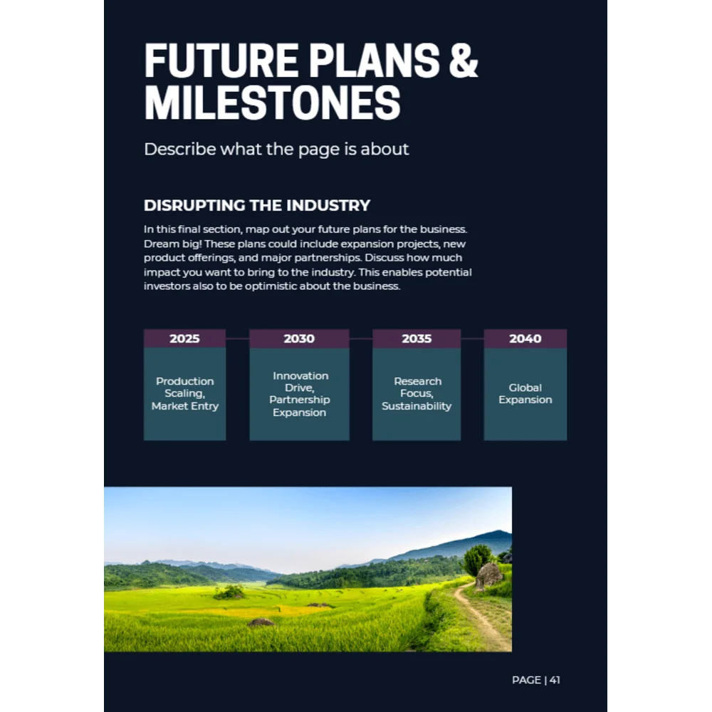 Agricultural Bioethanol Business Plan - Future Plans and Milestones