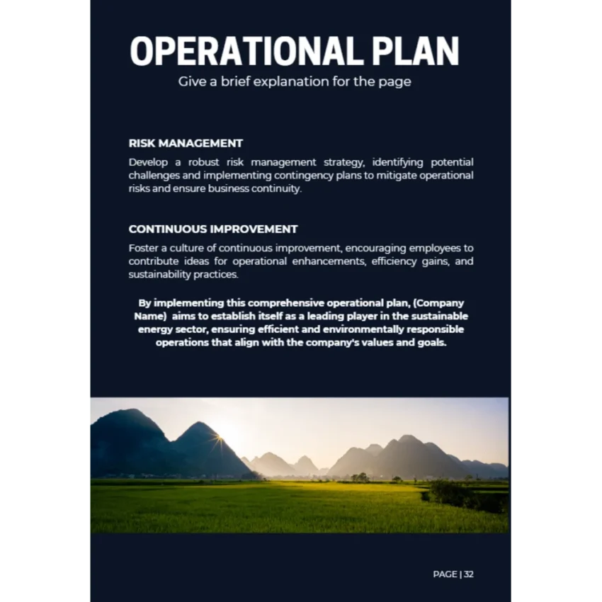 Agricultural Bioethanol Business Plan - Operational Plan