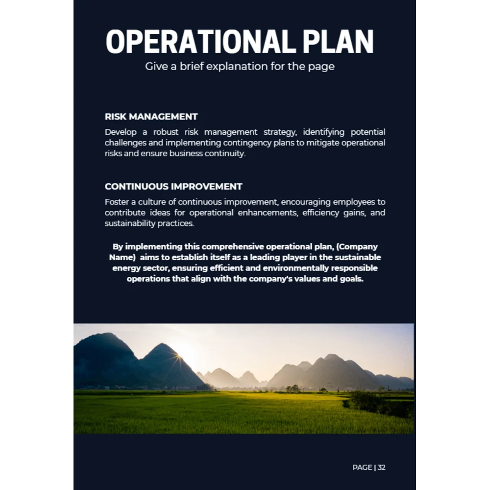 Agricultural Bioethanol Business Plan - Operational Plan