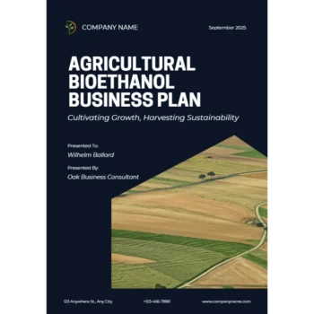 Agricultural Bioethanol Business Plan - Title Page