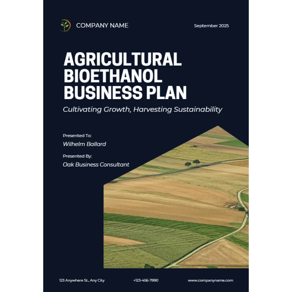 Agricultural Bioethanol Business Plan - Title Page