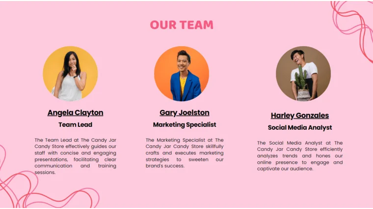 Candy Store Pitch Deck - Our Team