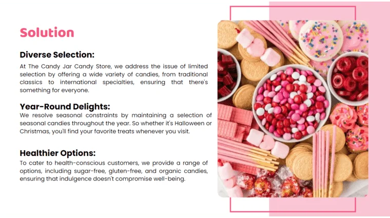 Candy Store Pitch Deck - Solution