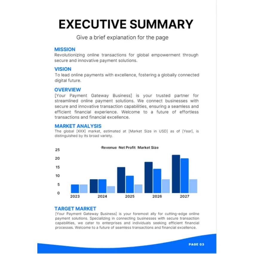 Online Payment Gateway Business Plan - Executive Summary