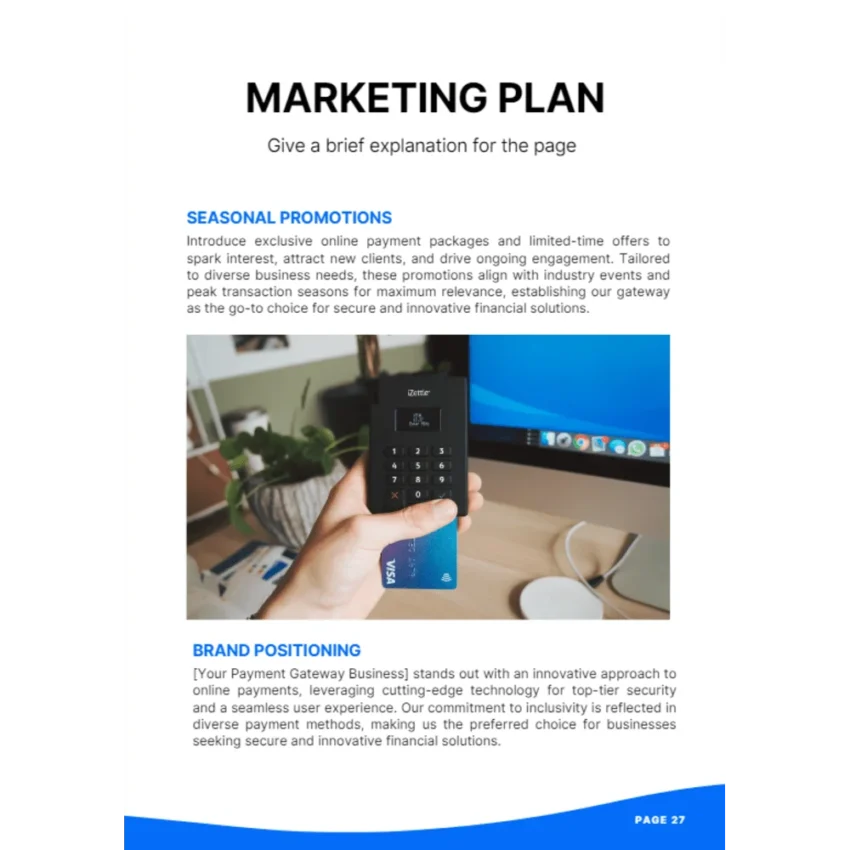 Online Payment Gateway Business Plan - Marketing Plan