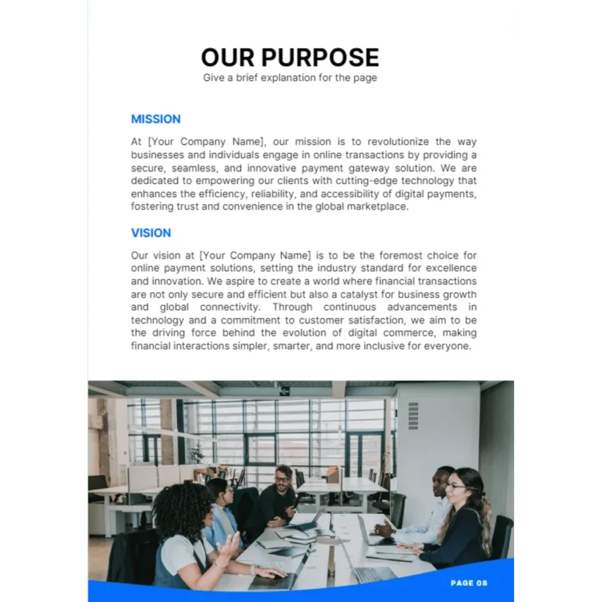 Online Payment Gateway Business Plan - Our Purpose