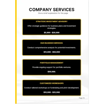 Venture Capital Business Plan - Company Services