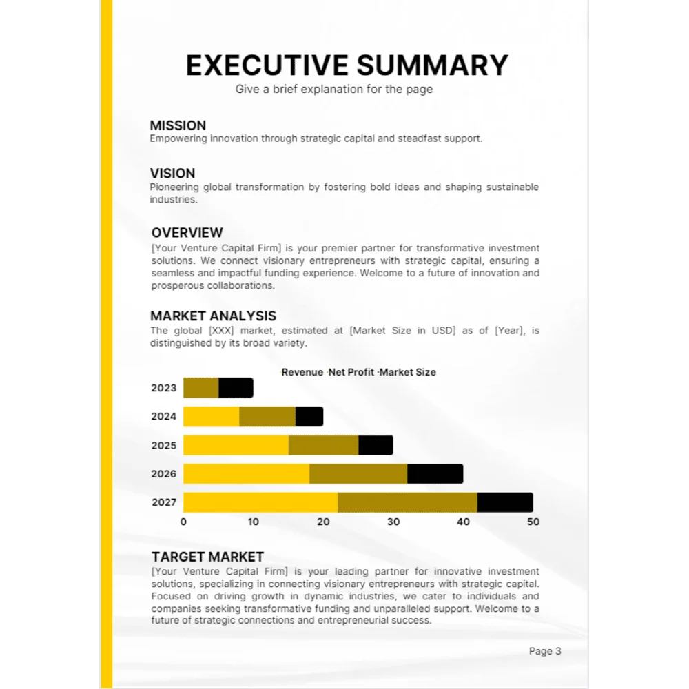Venture Capital Business Plan - Executive Summary