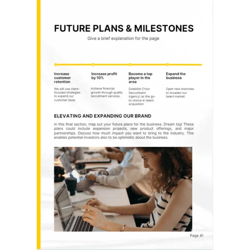 Venture Capital Business Plan - Future Plans and Milestones