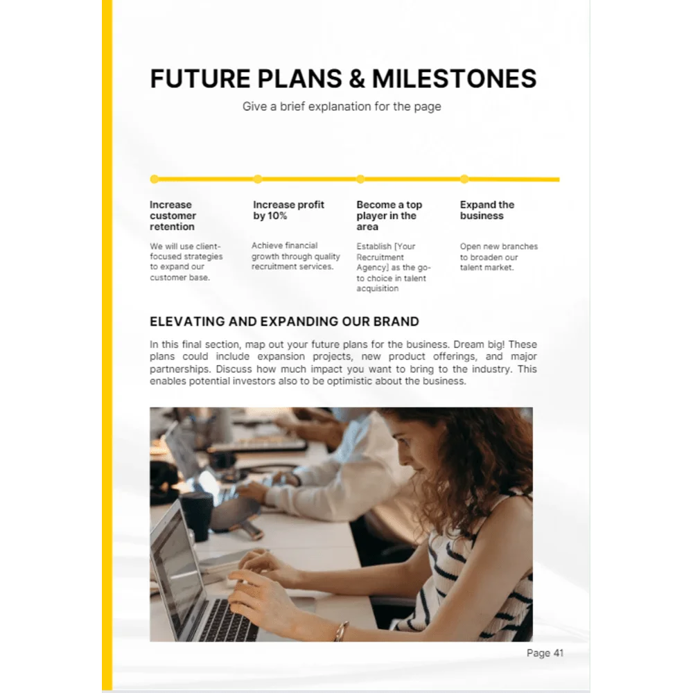 Venture Capital Business Plan - Future Plans and Milestones