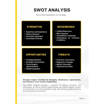 Venture Capital Business Plan - SWOT Analysis
