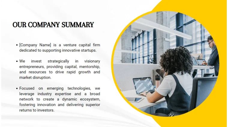 Venture Capital Pitch Deck - Our Company Summary