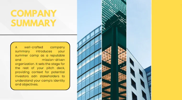 Summer Camp Pitch Deck-Company Summary