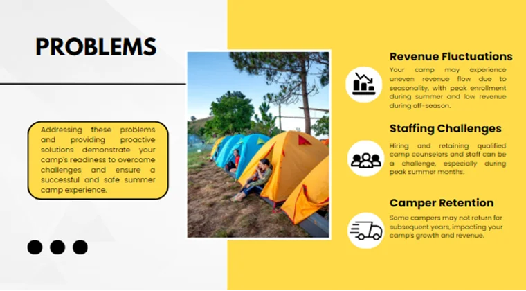 Summer Camp Pitch Deck-Problems