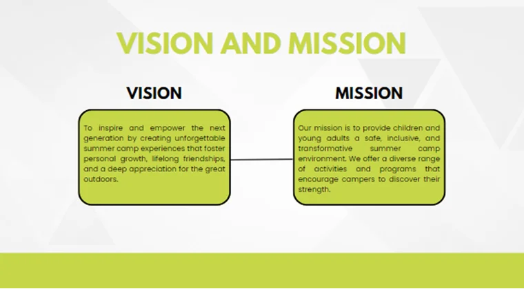Summer Camp Pitch Deck-Vision and Mission