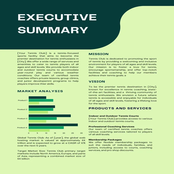 Tennis Club Business Plan-Executive Summary