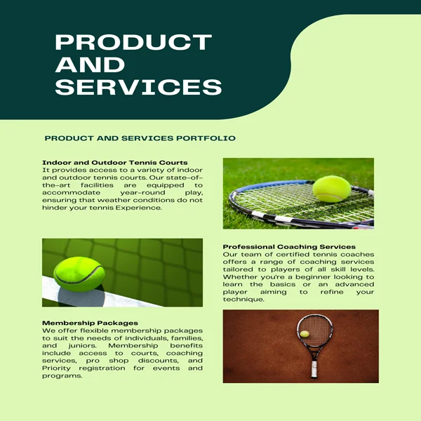 Tennis Club Business Plan-Product and Services