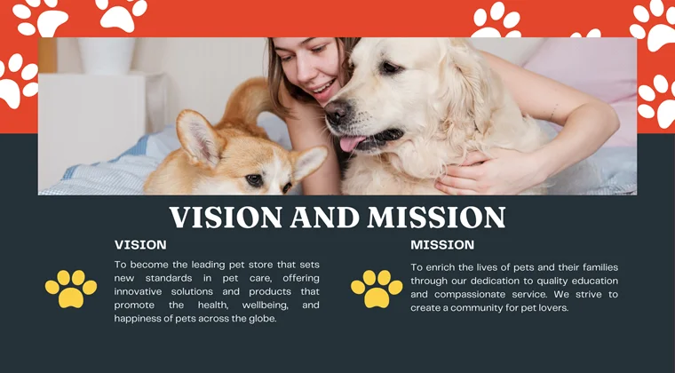 Pet Store Pitch Deck-Vision and Mission Statement