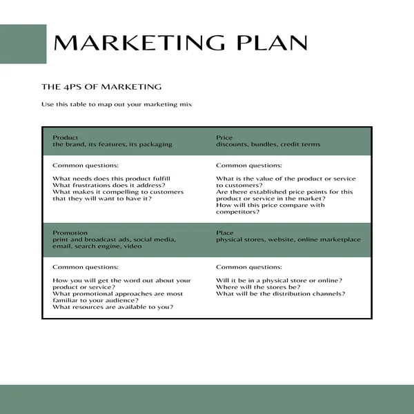 Singing School Business Plan-Marketing Plan 4Ps