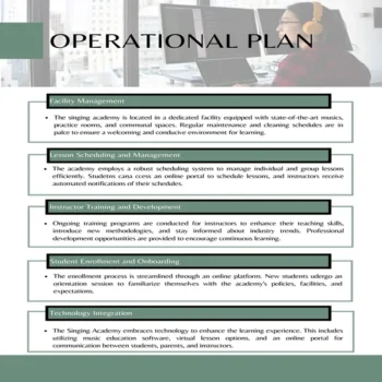 Singing School Business Plan-Operational Plan 1