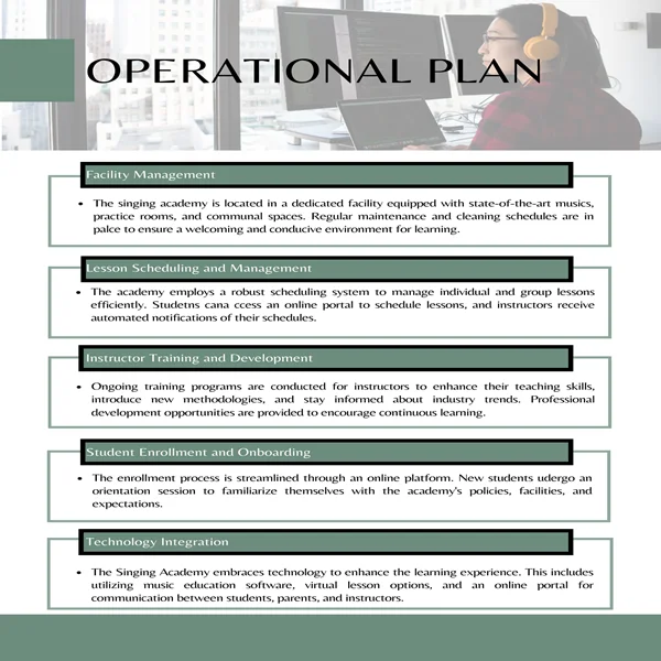 Singing School Business Plan-Operational Plan 1