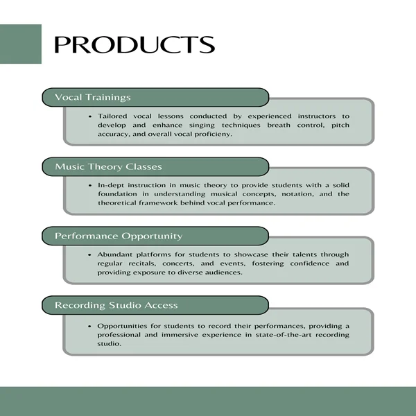 Singing School Business Plan-Products