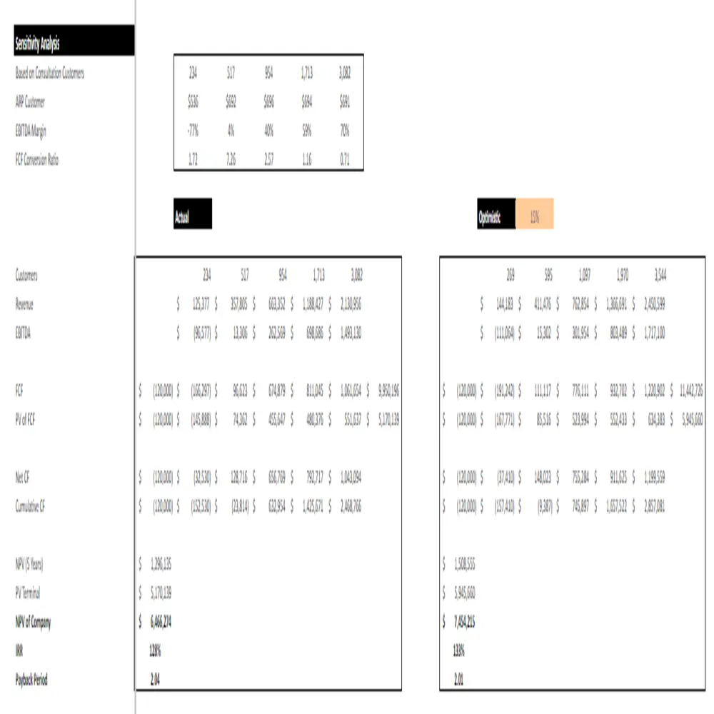 Longevity Clinic Financial Model - Sensitivity Analysis