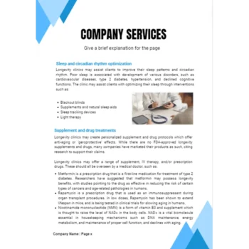 Longevity Medical Clinic Business Plan - Company Services