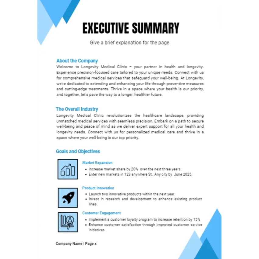 Longevity Medical Clinic Business Plan - Executive Summary
