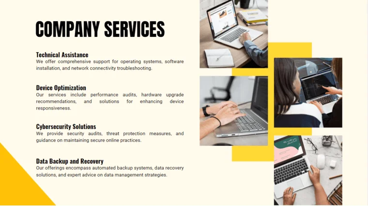 Remote Tech Support Pitch Deck - Company Services