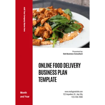 Online Food Delivery Business Plan - Title Page