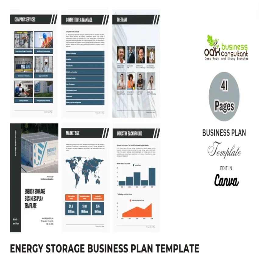 Energy Storage Business Plan Template - Product Image