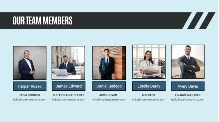 Energy Storage Pitch Deck Template - Our Team Members