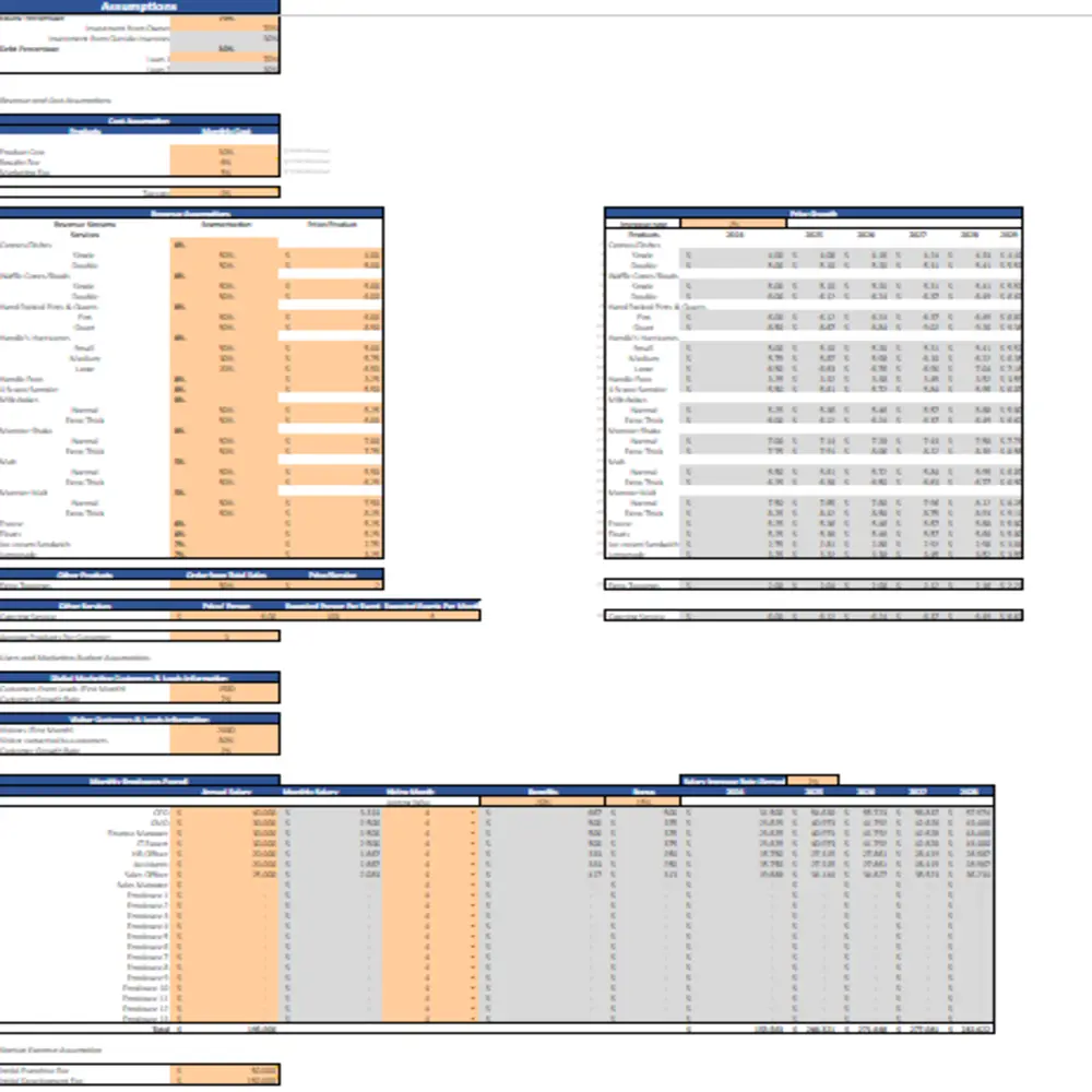 Handel's Ice Cream Franchise Financial Model - Input Sheet