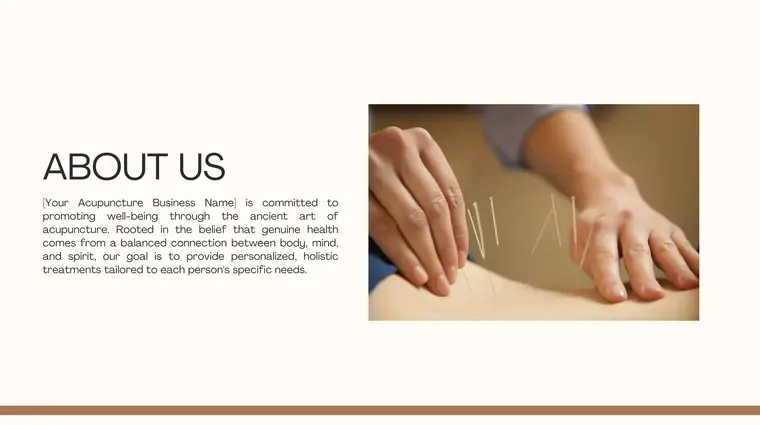 Acupuncture Pitch deck Template - About us