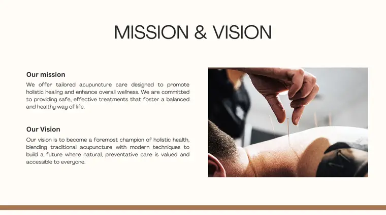Acupuncture Pitch deck Template - Mission & Vision