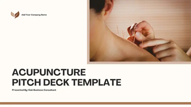 Acupuncture Pitch deck Template - Title Page