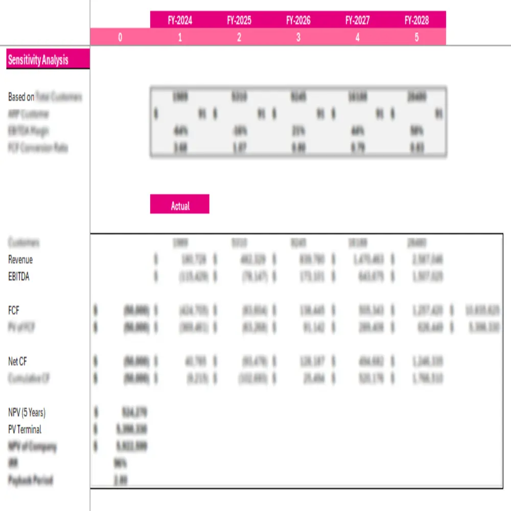 Blo Blow Dry Bar Franchise - Sensitivity Analysis