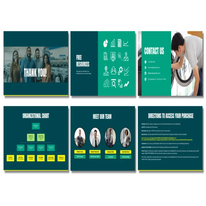 Laundromat Pitch Deck Template - Contact Us - FI