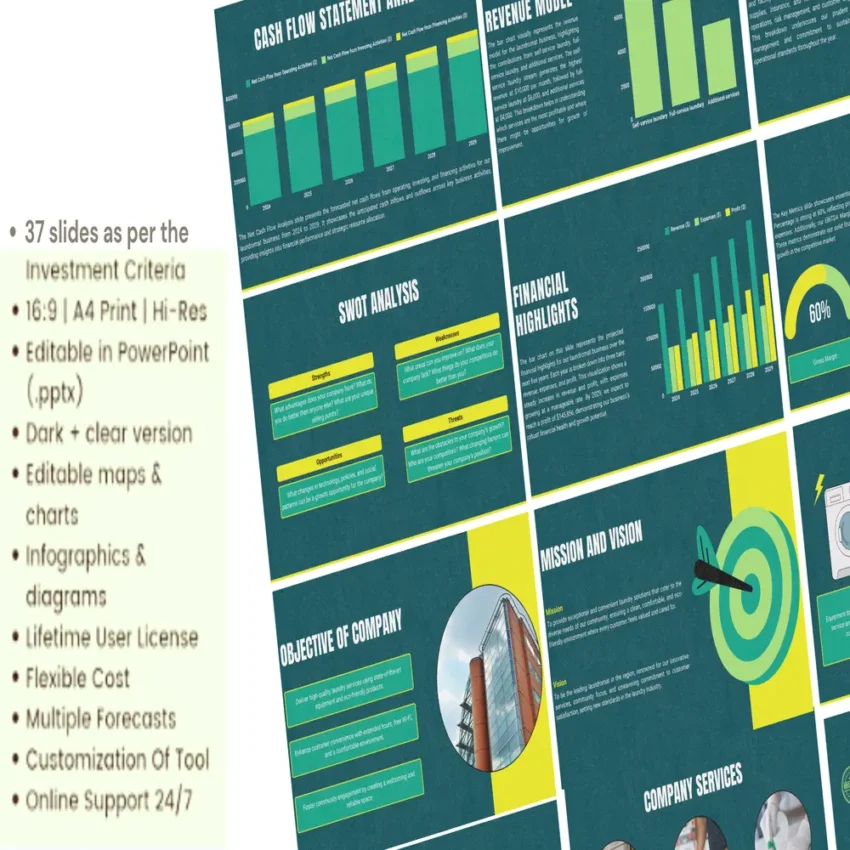 Laundromat Pitch Deck Template - Mission - FI