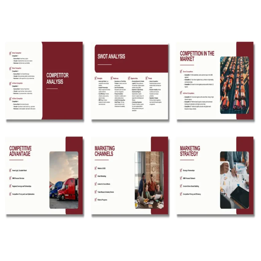 Freight Forwarding Pitch Deck Template - Market Competition -FI