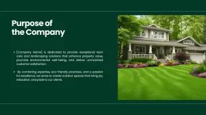 Lawn Service Business Pitch Deck - Company Purpose