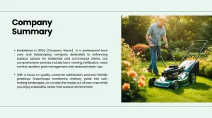 Lawn Service Business Pitch Deck - Company Summary