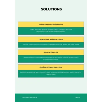 Lawn Service Business Plan Template - Solution